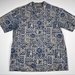 Vintage Royal Creations Shirt Hawaiian Tiki Tribal Fishing Sailing Ocean Resort